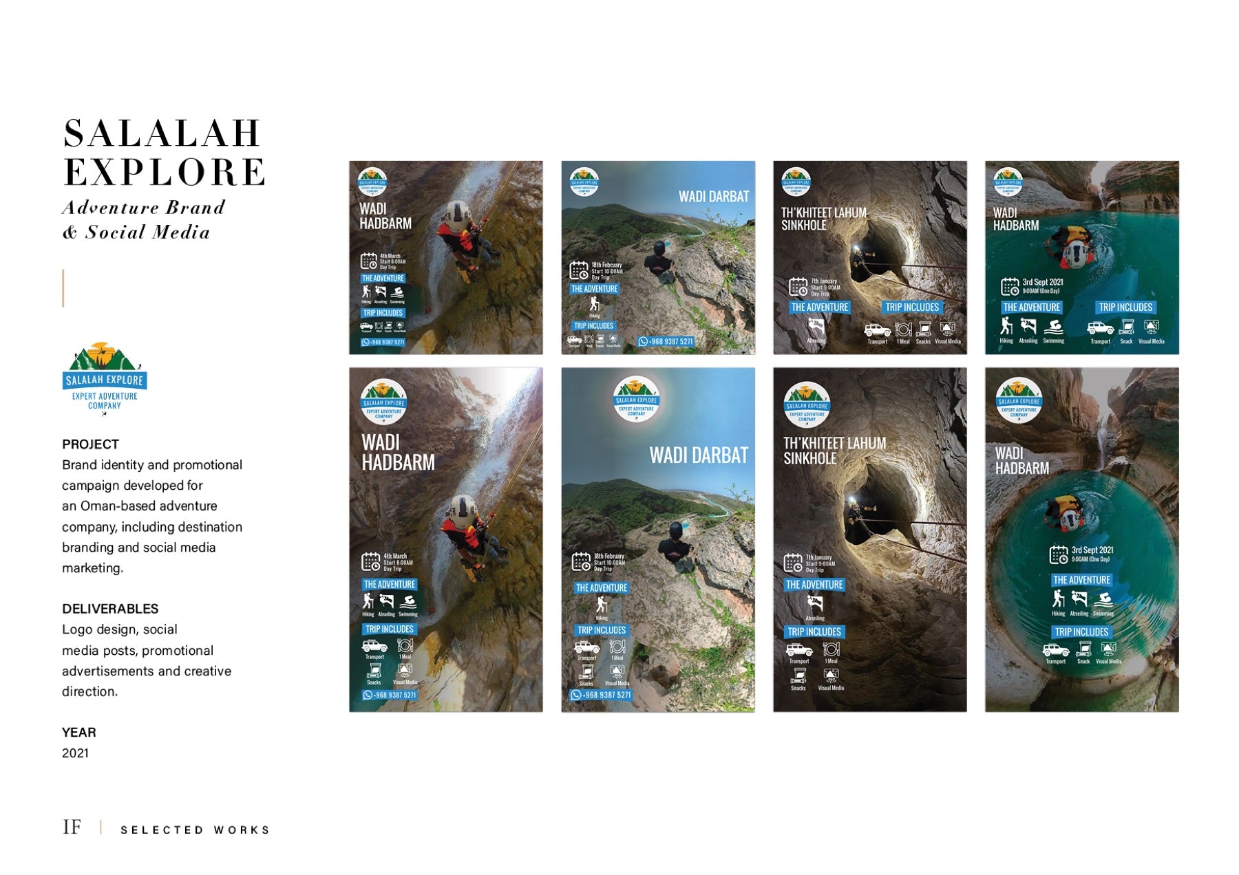 Salalah Explore adventure brand and social media campaign spread