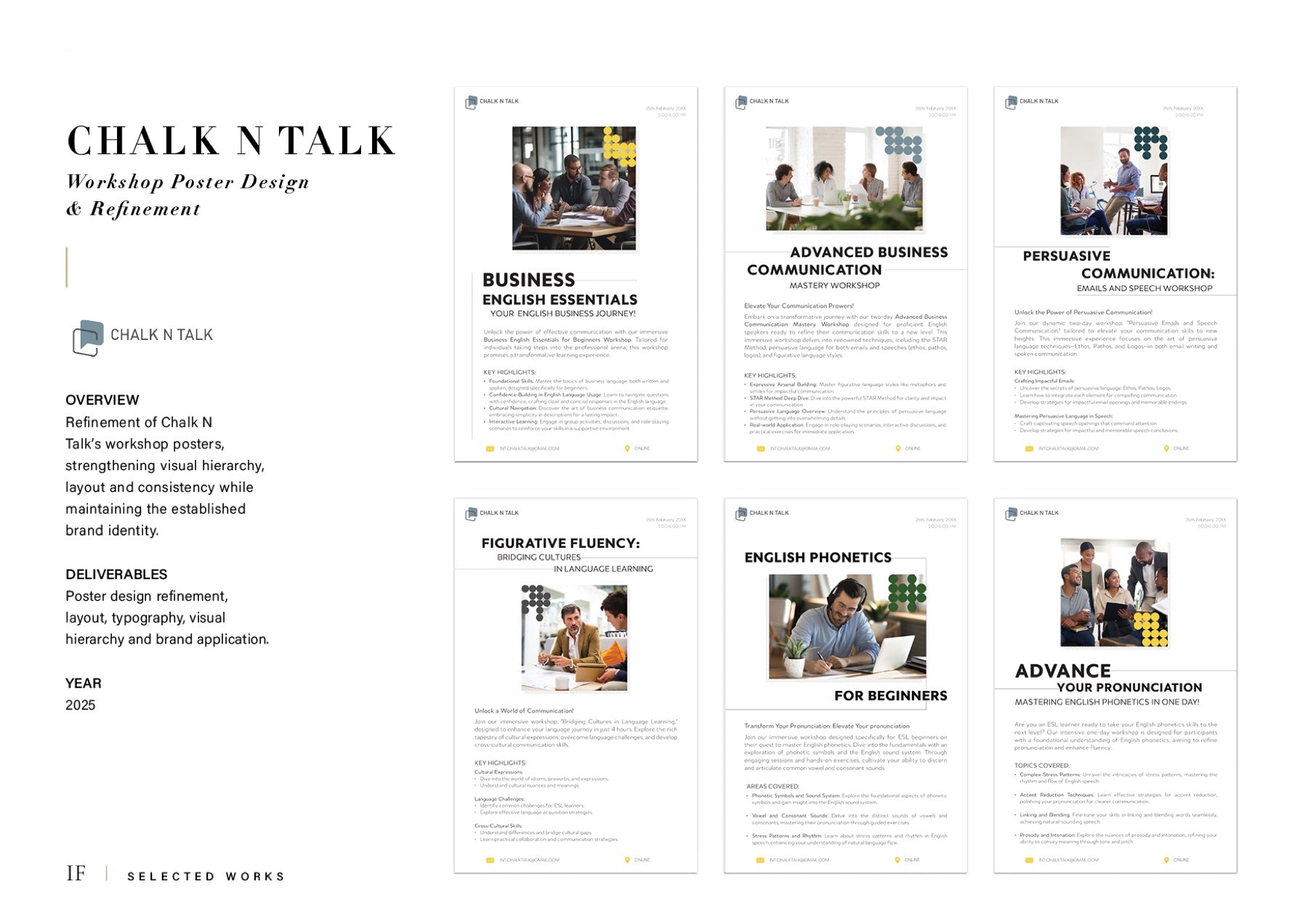 Chalk N Talk workshop poster design spread